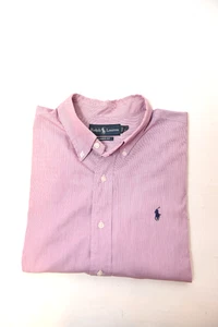 Camisa Ralph Lauren Para Hombre Grande 16.5 Rosa Calce Clásico Elastizada Oxford Con Botones - Imagen 1 de 14