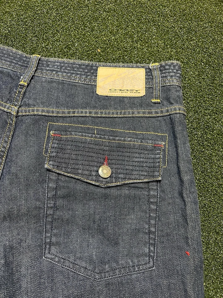 Jeans Grunge De Colección Oakley Industrial Denim 36x32 Y2K Años 2000 Patín Pierna Ancha Raro Foto 1 de 4