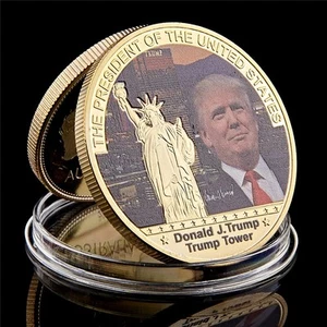 US President Donald Trump With Trump Tower Make America Great Again Coin Collect - Picture 1 of 9