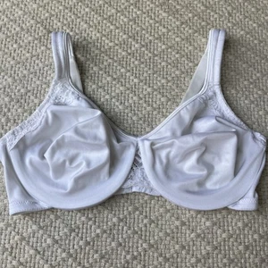 Vtg Vanity Fair 75-070 Satin Lace Underwire Bra Size 38D unlined ivory - Picture 1 of 12
