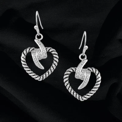 Pendientes Montana Silversmiths Corazón Eléctrico Circonita Cúbica Venta al por menor $55 ~ NUEVO Foto 1 de 4