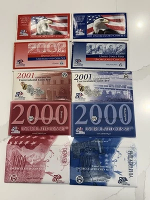 1999-03 P&D Mint Sets Uncirculated US,Envelopes & COAs (10 Sets Total) - Image 1 of 4