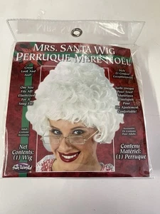 New Mrs Santa Claus Wig Adult Womens White Hair for Christmas Halloween Costume - Picture 1 of 2