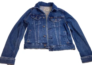 Polo Ralph Lauren Jacket Youth Girls 12 Blue Denim Trucker Long Sleeve Cotton - Picture 1 of 6