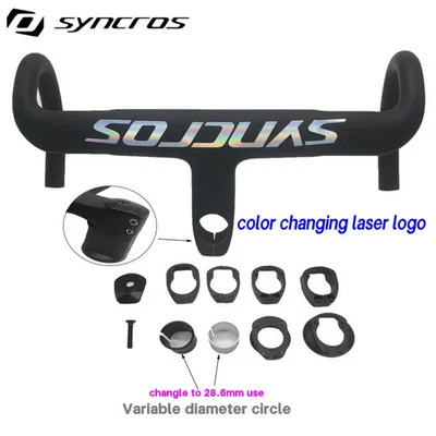 Manubrio bici strada carbonio linea interna integrata 28,6/31,8mmm forcella e stelo - Immagine 1 di 4