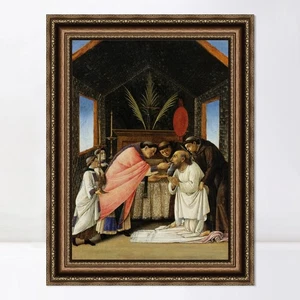 Gerahmtes Leinwandbild Giclée-Druck Die letzte Kommunion von Sandro Botticelli Wandbild - Bild 1 von 16