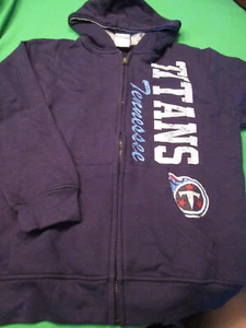 NEW NFL FOOTBALL TENNESSEE TITANS YOUTH ZIP FRONT HOODED SWEATSHIRT MD 8-10 - Picture 1 of 2