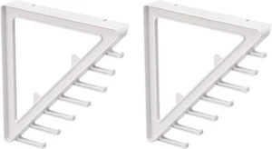 12 in shelf bracket with Extra Diagnoal Storage Small, White, 2-Pack upto 25LBS - Picture 1 of 5