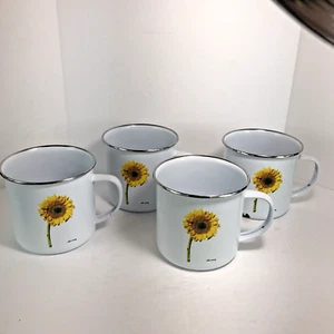 Old Navy Sonnenblumenbecher Mitteltisch Blumendekor Metall Emaille beschichtet 24 Unzen - Bild 1 von 8