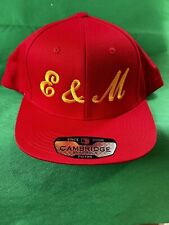 Cambridge Classic Trucker Hat Cap, “E & M”  Embroidered On Hat Snapback
