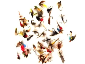 50 Pack Assorted Flys Flies in Mixed Sizes / Colours / Styles for Fly Fishing - Picture 1 of 1