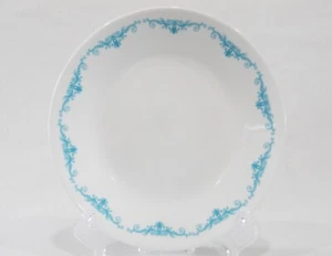 Corelle GARDEN LACE 6.75" BREAD Dessert PLATE *Teal Blue Flourishes Swirls - Picture 1 of 1