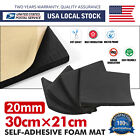 4sheets 12"x8.2" Black Neoprene Plain Sponge/foam Rubber Sheet 20mm Thick Sizes