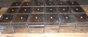 EXCO CUSTOM PLASMA CUT CNC MACHINED 4x4 SQUARE STEEL PAD THREADED - Picture 1 of 1