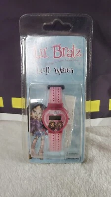 VINTAGE Y2K Lil' Bratz LED Watch NOS NEW SEALED MGA Factory Blister Pack Pink - Image 1 of 4