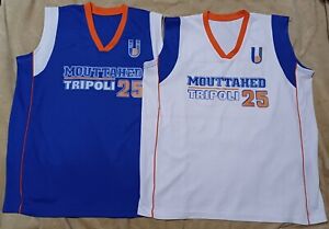 Lot Of 2 Al Mouttahed Tripoli Lebanon Game Worn Basketball Jersey TopTen Shirt L