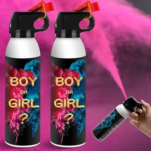 Gender Reveal Fire Extinguisher 2 Pack Gender Reveal Decor Baby Girl Pink - Picture 1 of 11