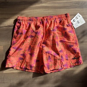 UZZI Men’s Swim trunks New With Tags Hot Pink Flamingo XXL Fast Dry Above Knee - Picture 1 of 11