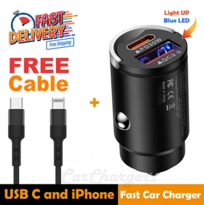100W Dual Port Fast Car Charger Mini USB Type-C PD Phone Socket For iPhone - Zdjęcie 1 z 23