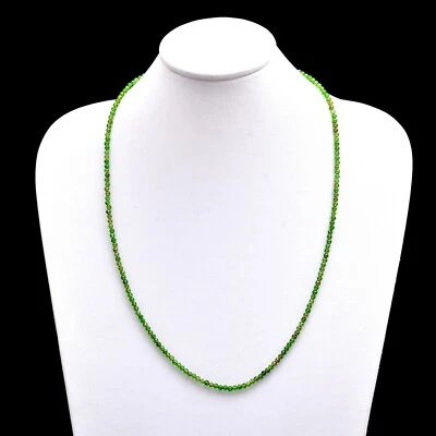 Collar de cuentas facetadas de diopsido de cromo de 2 mm-2,5 mm de diopsido de plata 925 Foto 1 de 4