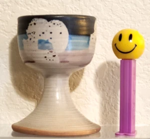 Bennett Welsh MCM Vintage Pacific Stoneware Pottery Goblet Cup 1972 Signed - Picture 1 of 10