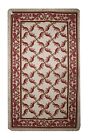 Needlepoint Rug Traditional Portuguese Handmade Wool Pink Cream Carpet-90x160cm