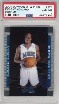 Graded 2004-05 Bowman Chrome DP Dwight Howard #129 Rookie RC Card PSA 10 Mint - Image 1 of 2