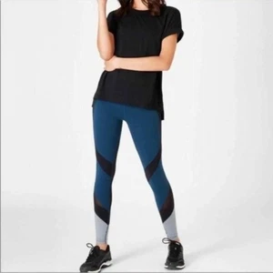 Sweaty Betty The Power Mesh Leggings Beetle Blue Small - Picture 1 of 14