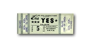 Yes Authentic 1976 Original Concert Ticket 06/05/1976 Howe White Davidson - Picture 1 of 2