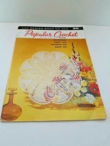 Vintage Lily Design Craft Book No 203 Popular Crochet Vanity Sets Buffet Sets - Picture 1 of 4