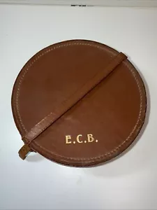 Antique Victorian Leather Collar Box With ECB monogram (118a) - Picture 1 of 5