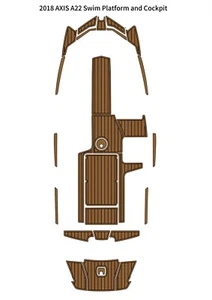 2018 AXIS A22 Swim Platform Cockpit Pad Boat EVA Foam Faux Teak Deck Floor Mat - Picture 1 of 24