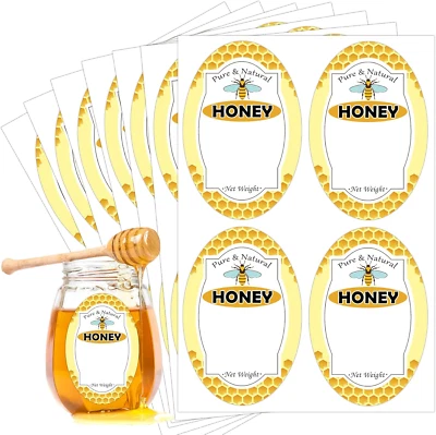 TRENDSSLABELS Pure Natural Honey Jars and Bottles Labels 2 X 3 Inch Honey Bottling Labels - Ho