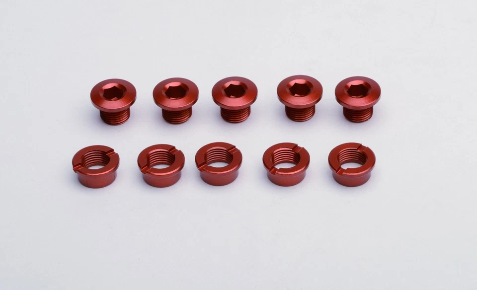 Vuelta Alloy Chainring Bolt Set 6mm Single Red - Image 1 of 1