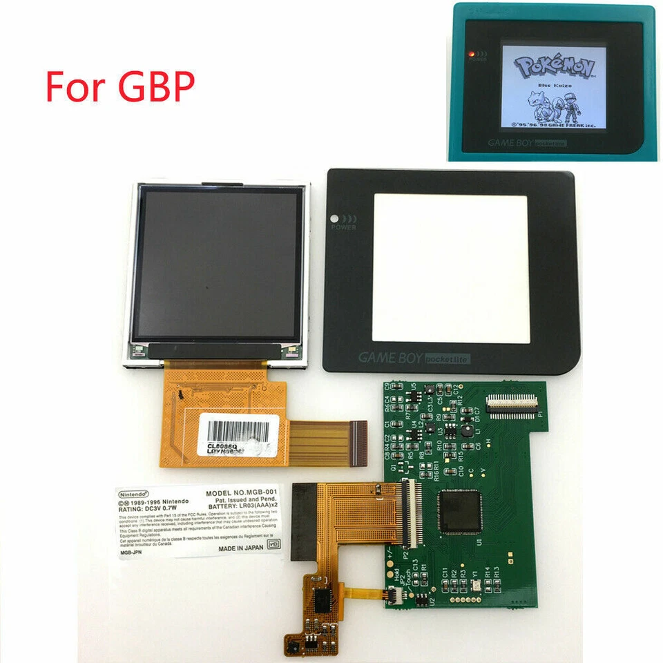 High Light Backlight LCD Screen Kit For Nintendo Game Boy Pocket GBP Console - Image 1 of 4