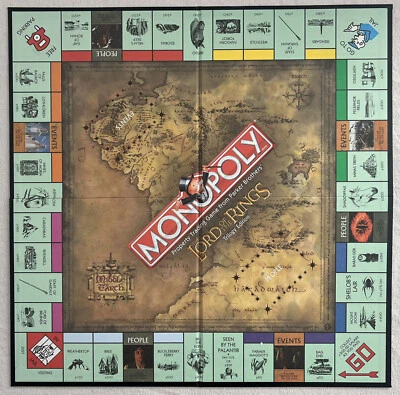 2003 Monopoly Lord of the Rings Trilogy Parts: Folding Board / Room Decor EUC - Image 1 of 2