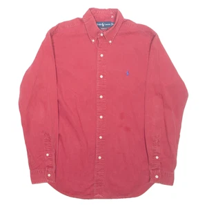 RALPH LAUREN Mens Plain Shirt Red Long Sleeve M - Picture 1 of 6