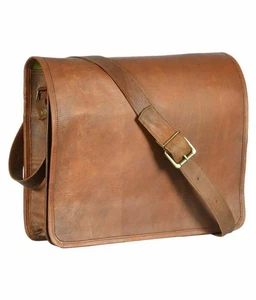 Leather Bag Messenger Satchel Men's Laptop Vintage Briefcase Handmade Genuine - Picture 1 of 5