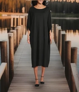 $230 BRYN WALKER Made In USA Dress S Oversize Tunic Witchy Minimalist Goth Midi - Picture 1 of 14