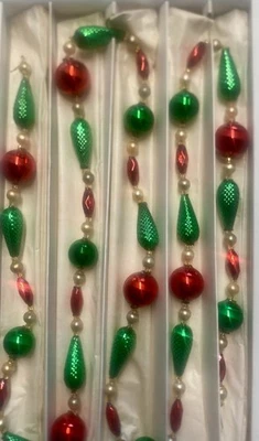 "Guirnalda de vidrio soplado vintage Christopher Radko 96-308-0 68"" etiquetas de caja originales" Foto 1 de 4