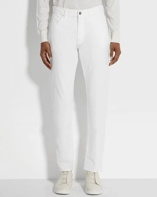 ZEGNA ‘Roccia’ Stretch Cotton Dyed 5-Pocket City Jean Pants White Size 36 $790+ - Image 1 of 4