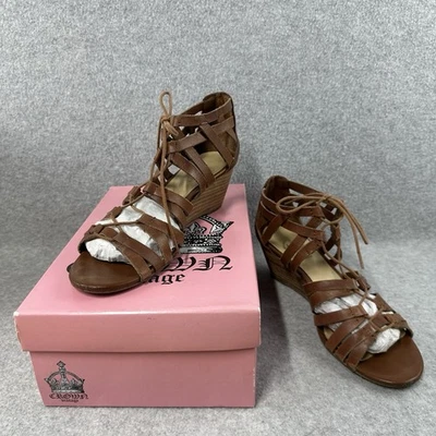 Crown Vintage Addie-CV Lace Up Gladiator Wedge Sandals Brown Size 8M - Image 1 of 4