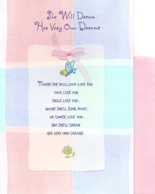 Congratulations New Baby Girl Pink Butterfly Dreams Hallmark Greeting Card - Image 1 of 3