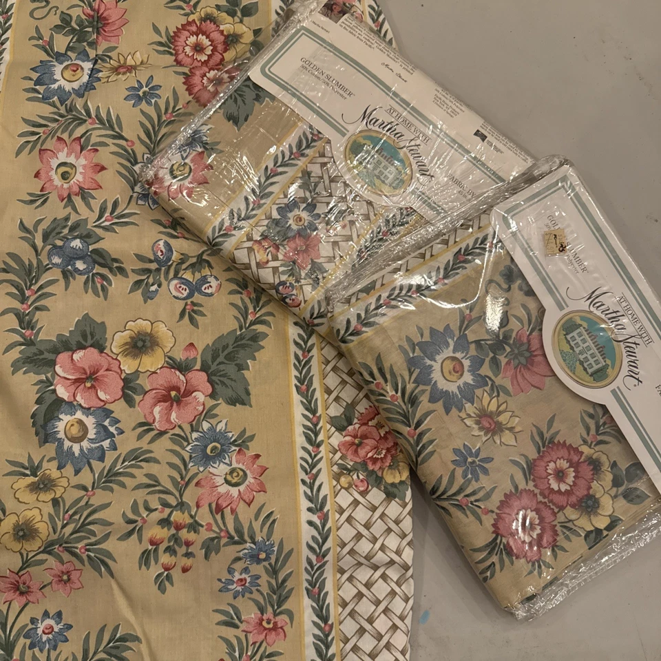 Vtg fabric At Home With Martha Stewart Golden Slumber  (SET of 2+) - Image 1 of 4