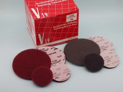 Schleifvlies, Klett, 80mm + 150mm, rot + grau, Carsystem V.19, Exenterschleifer