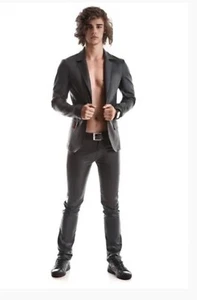 Chaqueta de manga larga para hombre Master Regnes RFP negra Clubwear Gay Pride Wetlook - Imagen 1 de 7