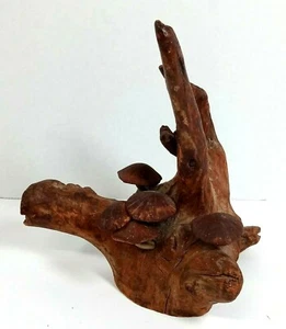 Vintage MCM Oak Tree Root Driftwood Mushroom Sculpture Art Signed Roger Sloan - Picture 1 of 11