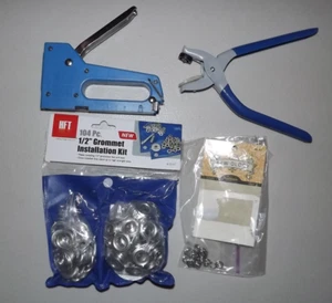 Grommet Tool & misc grommets -& staple gun Craft---X284 - Picture 1 of 2