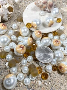 Glass Beads for Jewelry Mix Beige Frosted Glass Beads Pearl for Jewelry 100 pc - Picture 1 of 3
