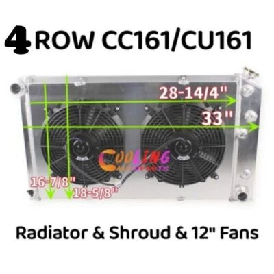 4-Row Radiator+Shroud+Fan for 1966-1977 Olds Cutlass Supreme Cruiser LeMans Foto 1 de 4